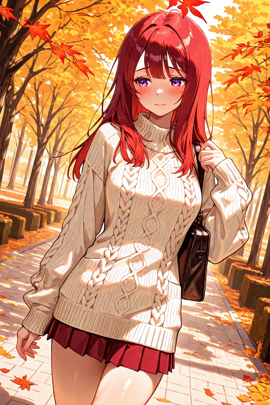 【ＢＯＮＳＡＩ様版】長身美脚赤髪紫目美少女（春夏秋冬）