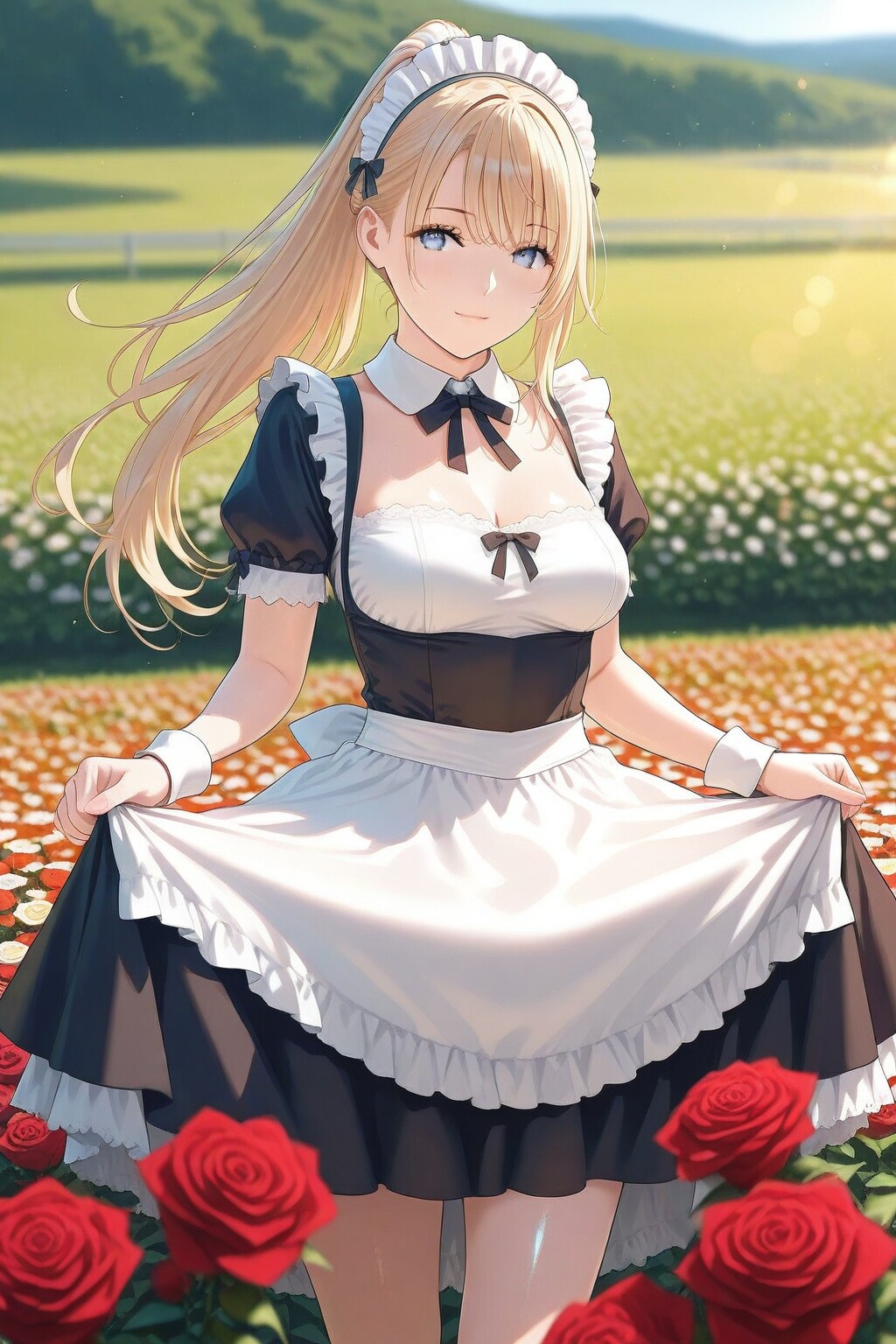 薔薇園と少女