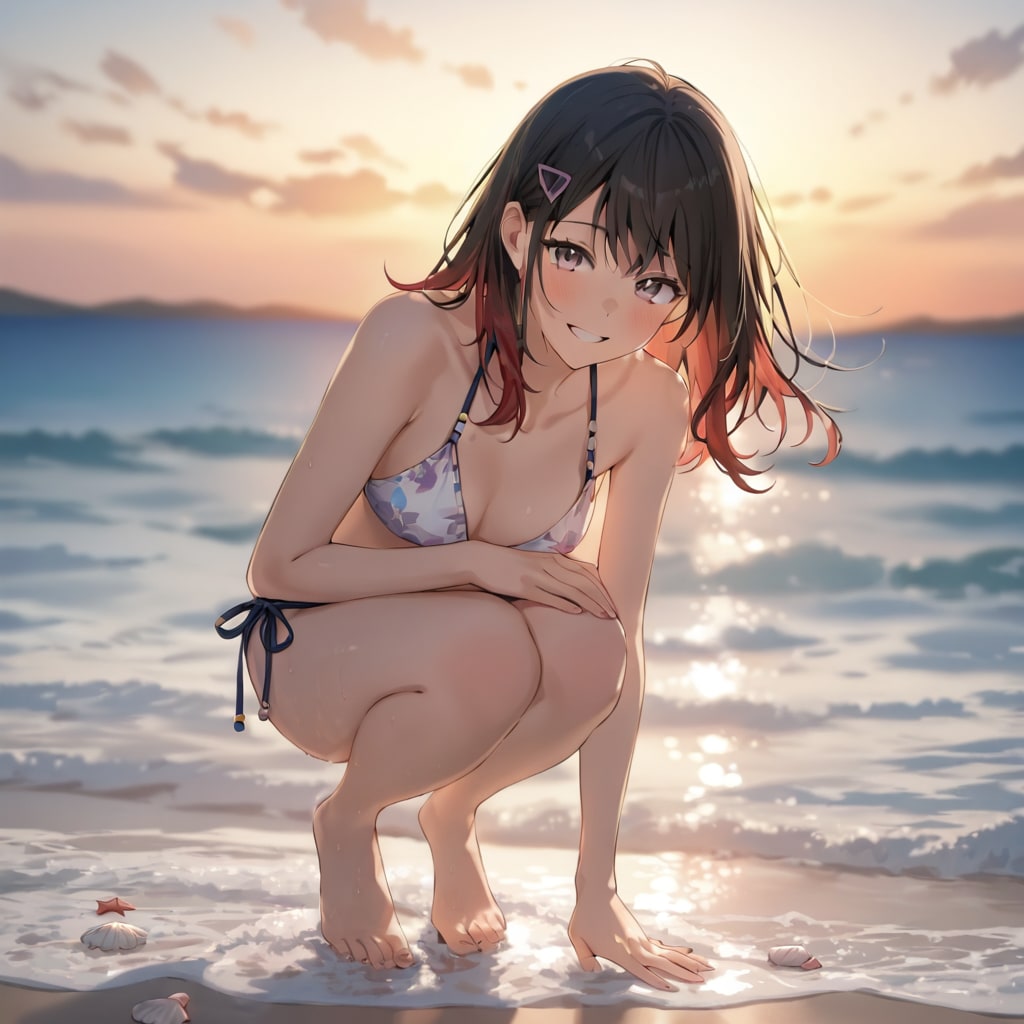 夕暮れのビーチ