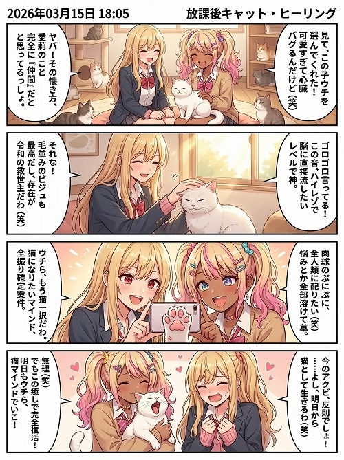 放課後猫カフェ！可愛すぎて語彙力溶ける案件 | の人気AIイラスト・グラビア