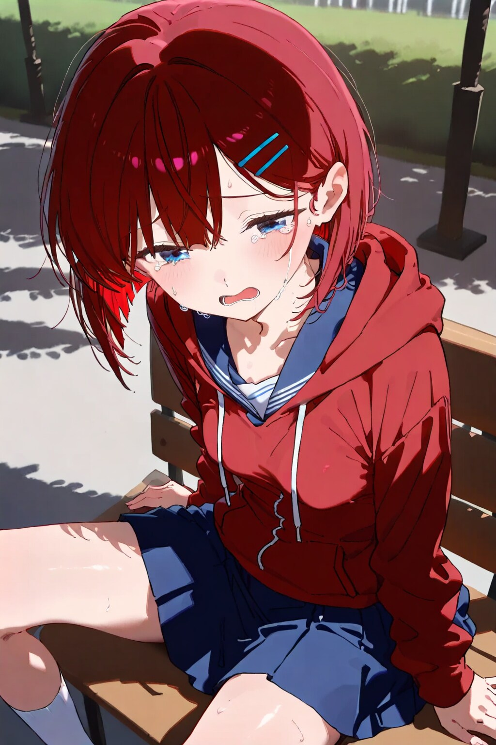 怒られて泣いちゃう赤髪ちゃん