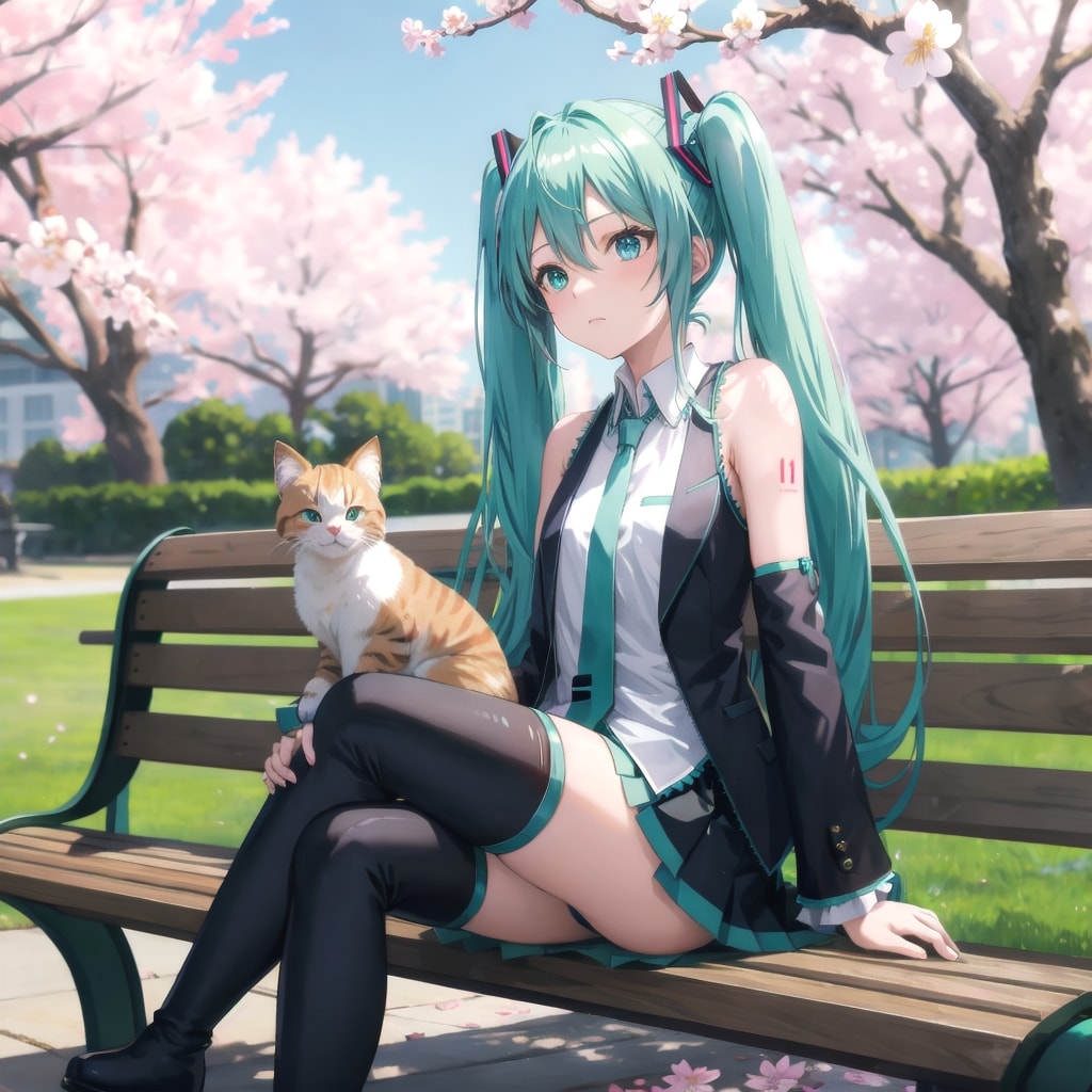 初音ミクと猫 | の人気AIイラスト・グラビア