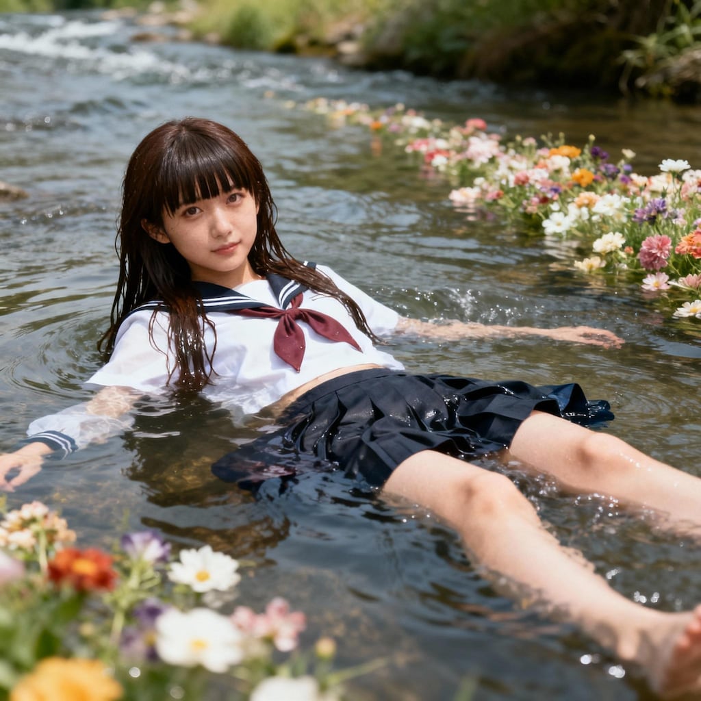 セーラー服と川の撮影会