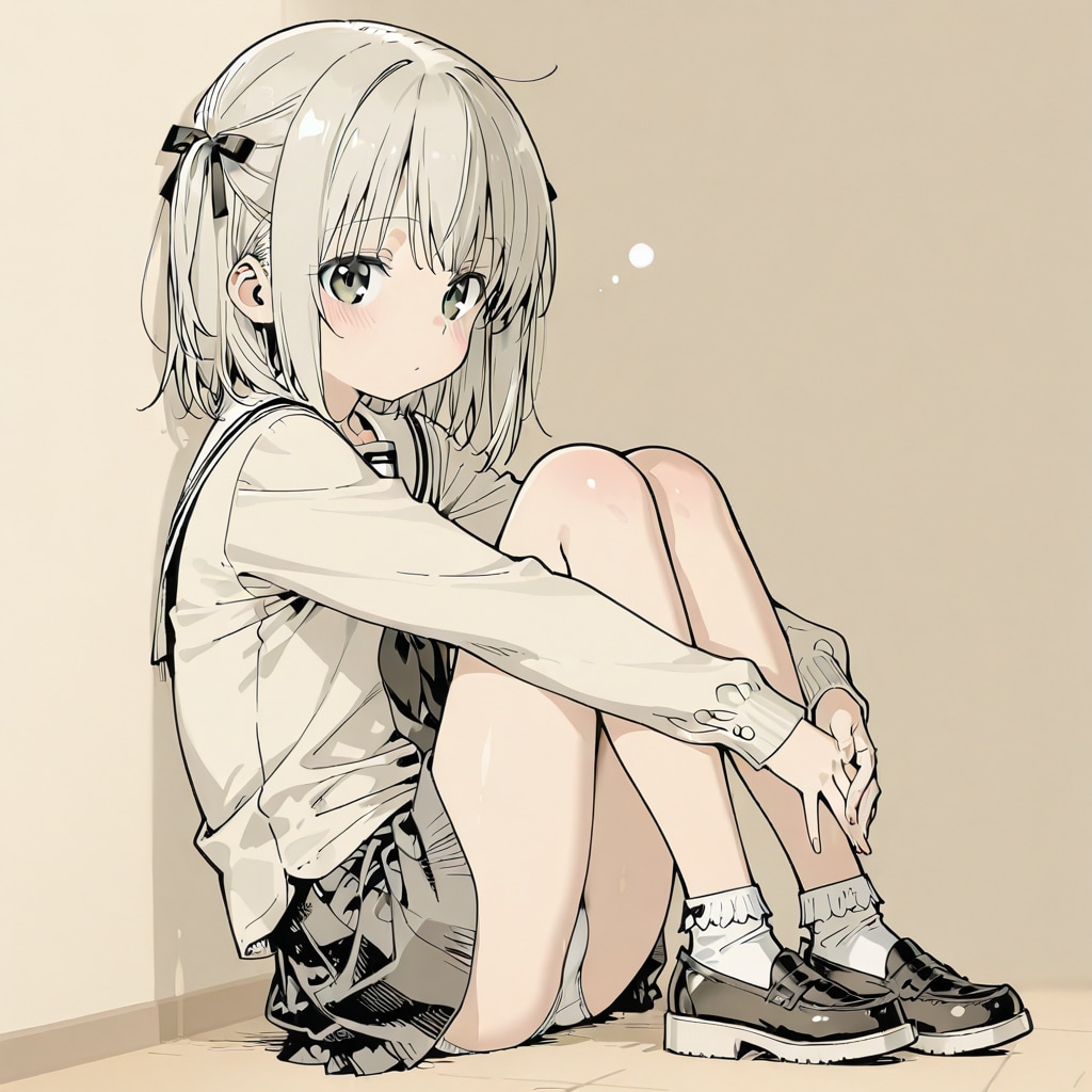 下書きの女の子