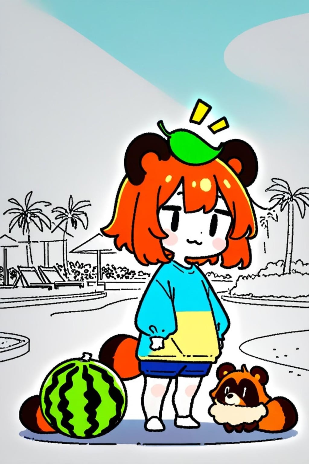 たぬきと茶髪ちゃん
