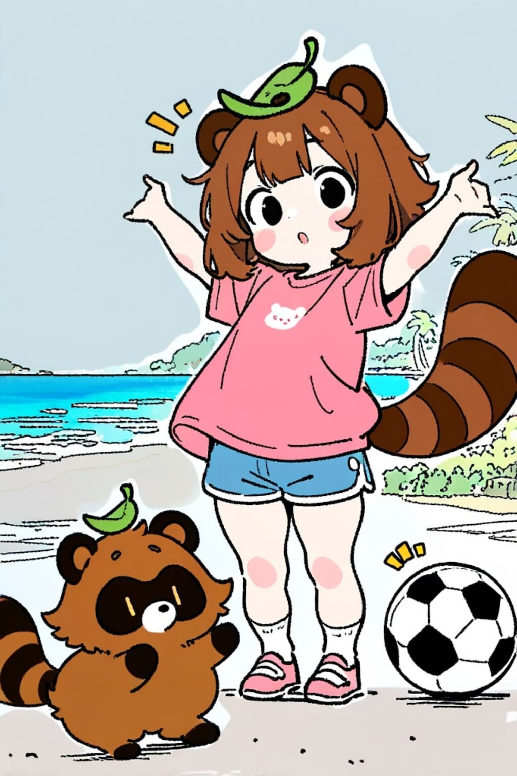 たぬきと茶髪ちゃん
