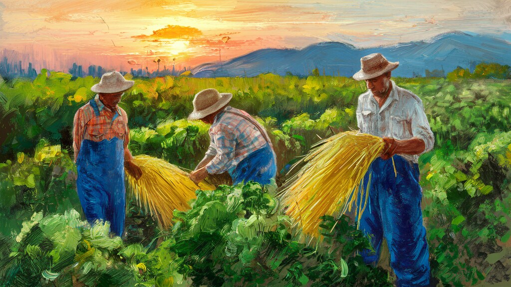 スパゲッティの収穫