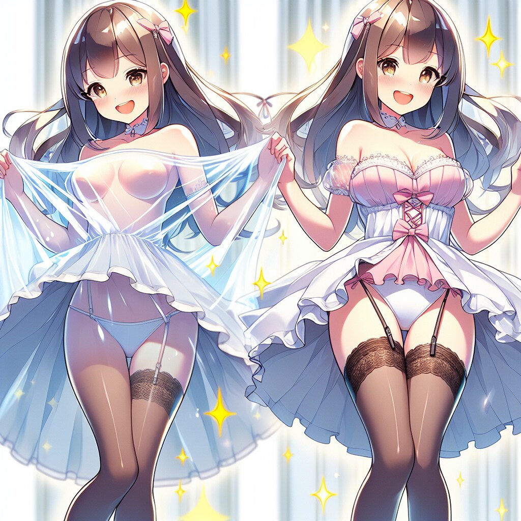 茶髪ロングちゃんたちの変身シーン