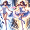 茶髪ロングちゃんたちの変身シーン 8枚目