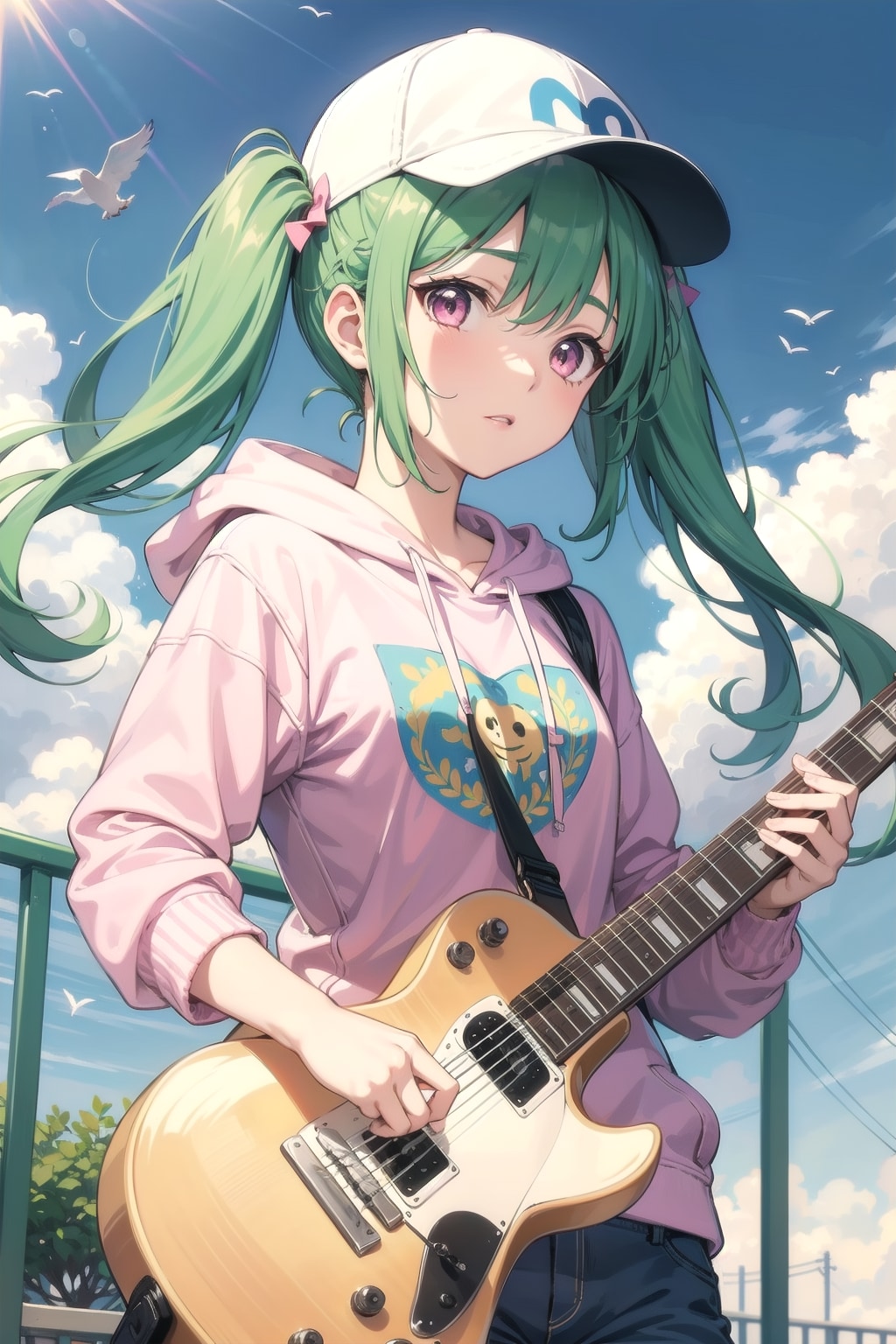 涼しい外で　ギター2