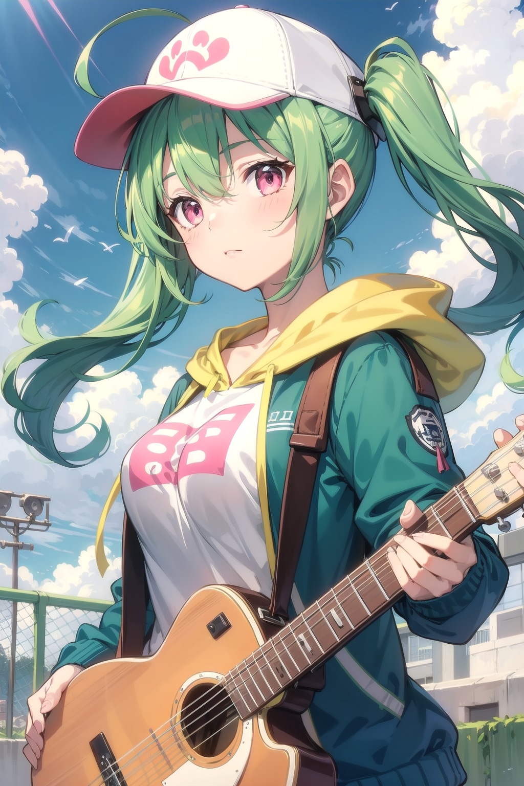 涼しい外で　ギター2