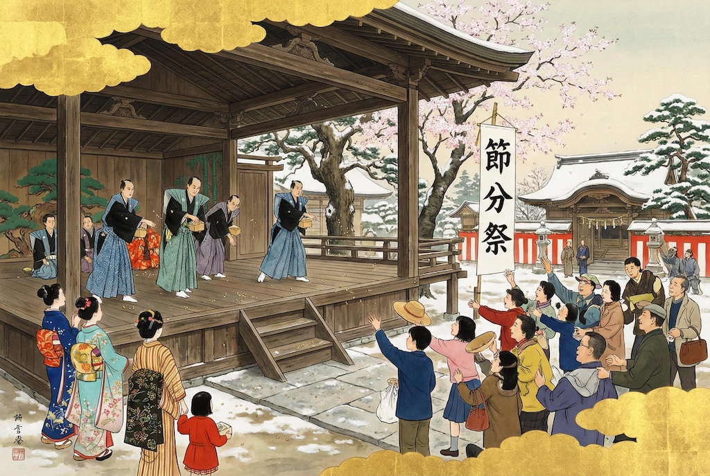 節分会の豆まき