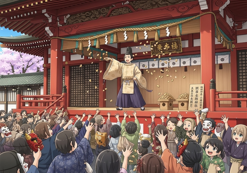 節分会の豆まき