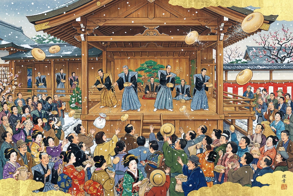 節分会の豆まき