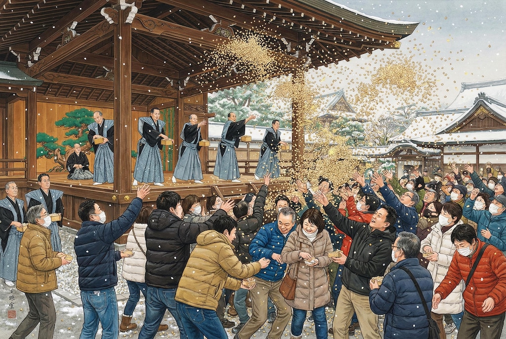 節分会の豆まき