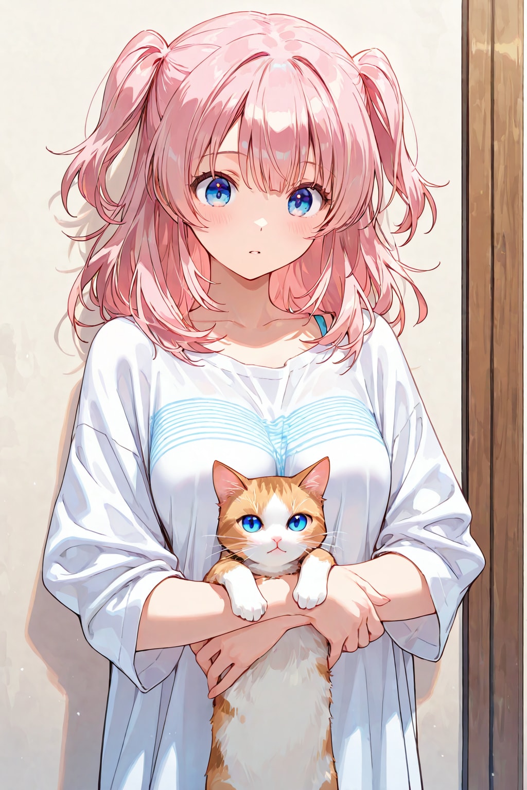 長い猫と一緒