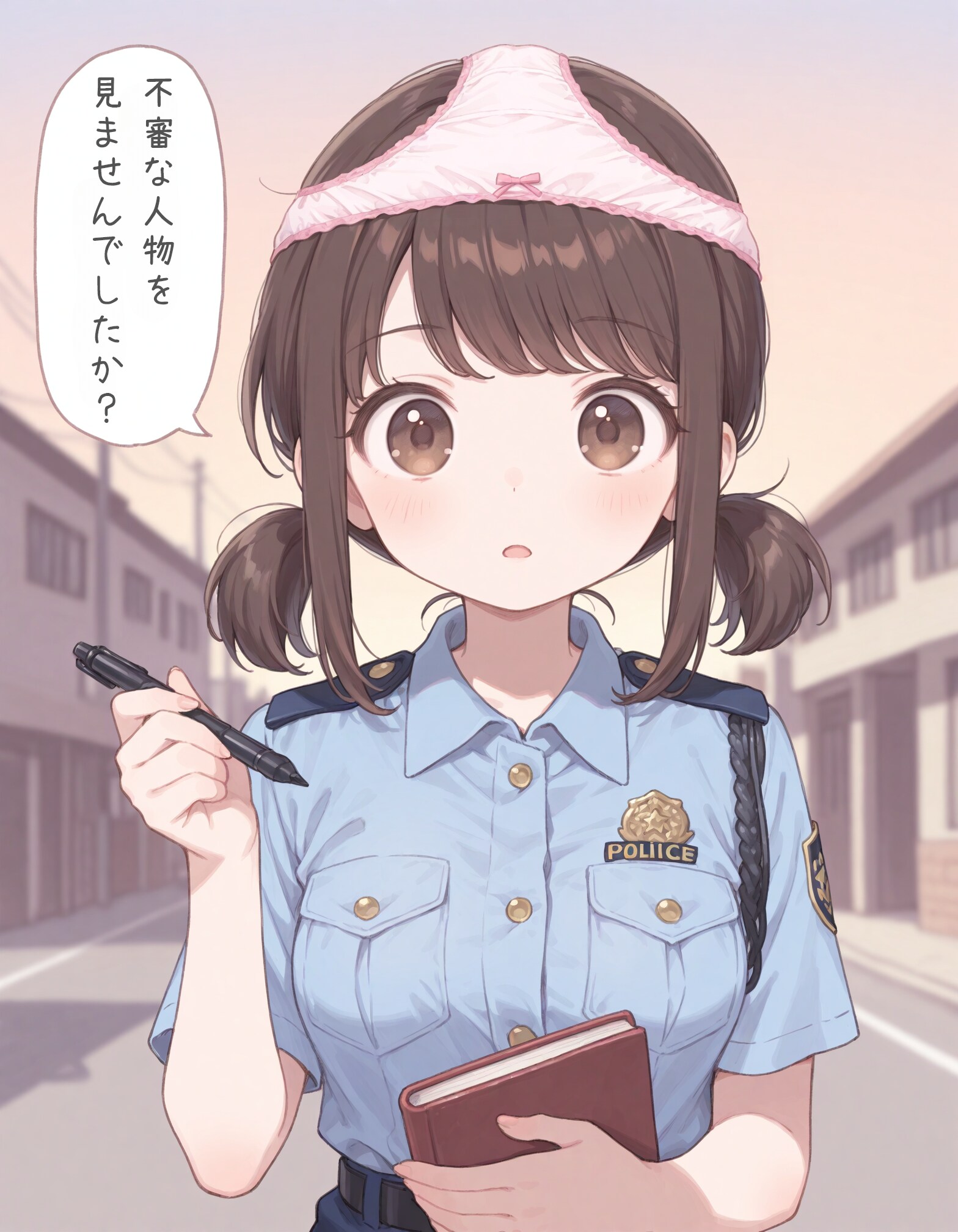 情報収集するポリス少女