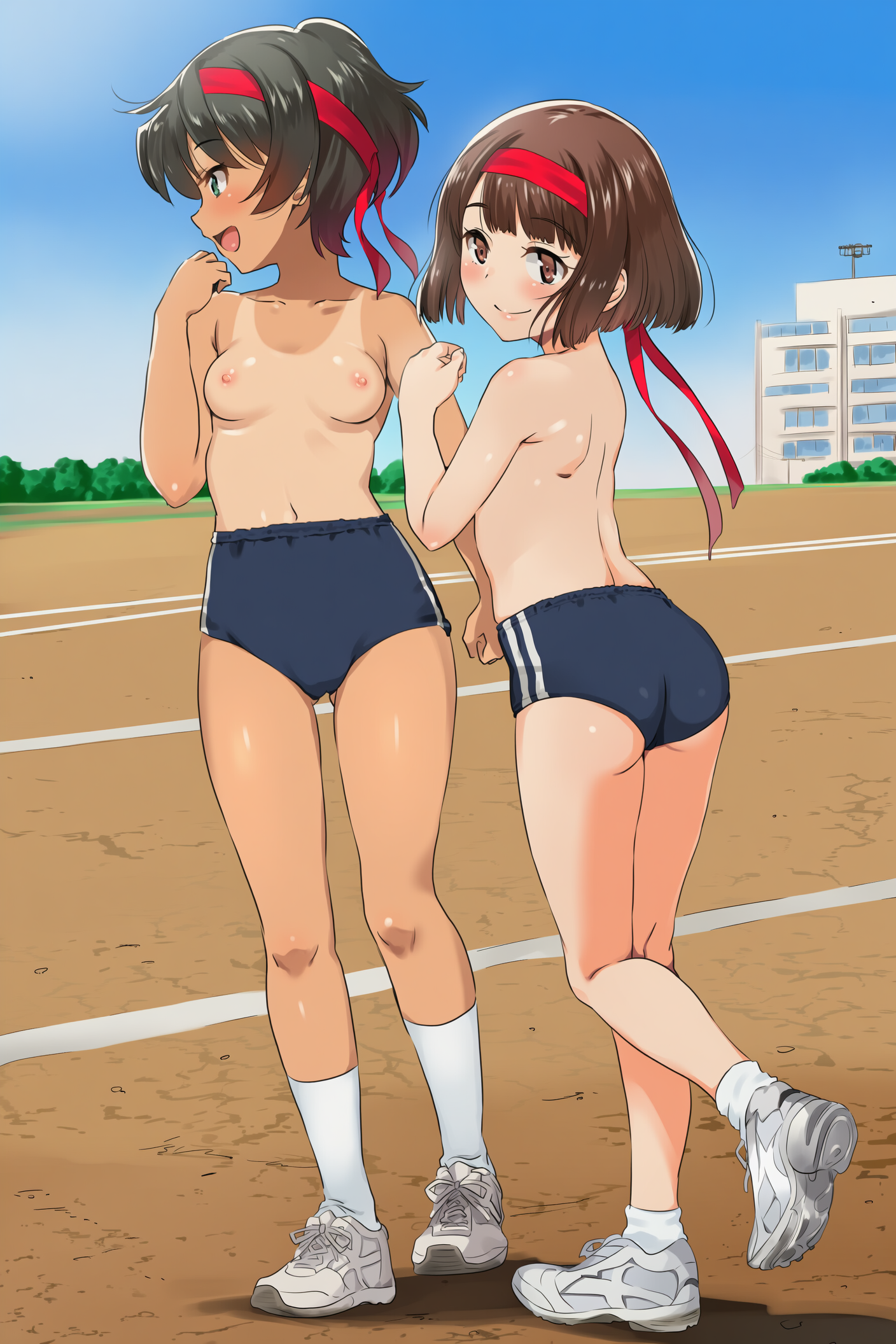 裸ブルマ+ハチマキ