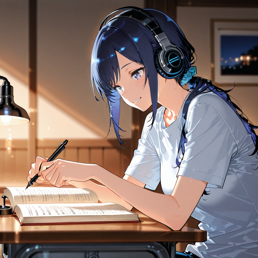 試験勉強する七瀬　167