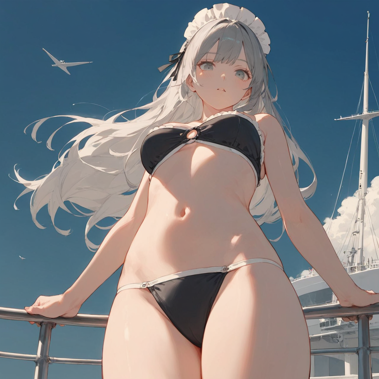 水着メイドさん