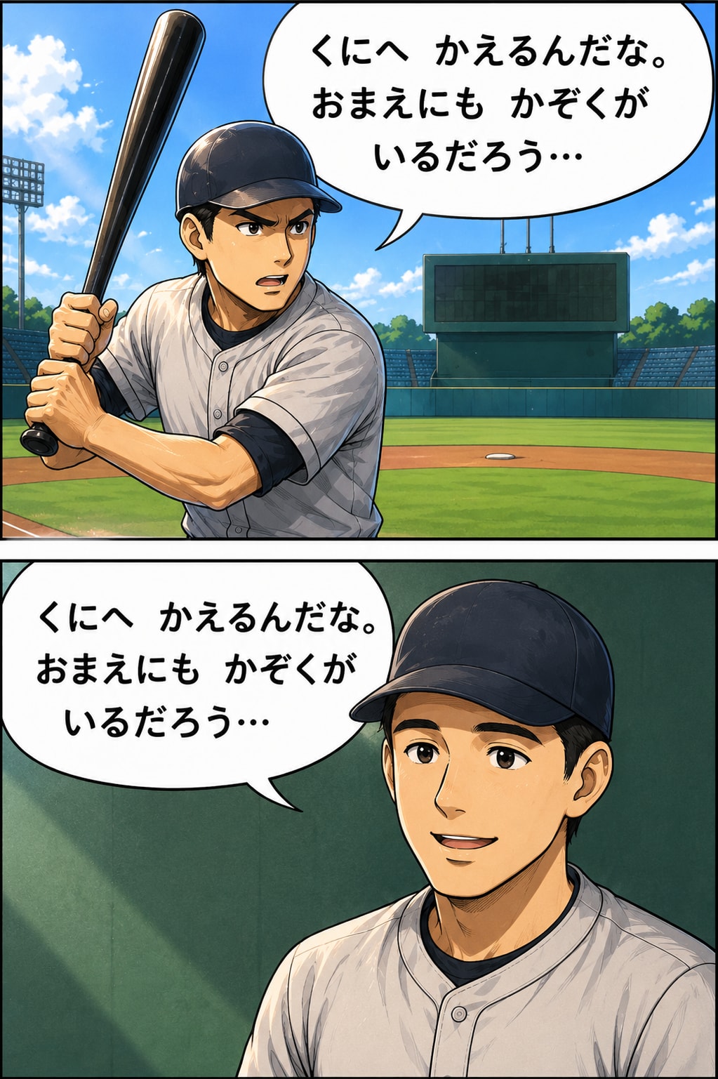 塗りなおしてもらった、やきうでくにへ　かえるんだな
