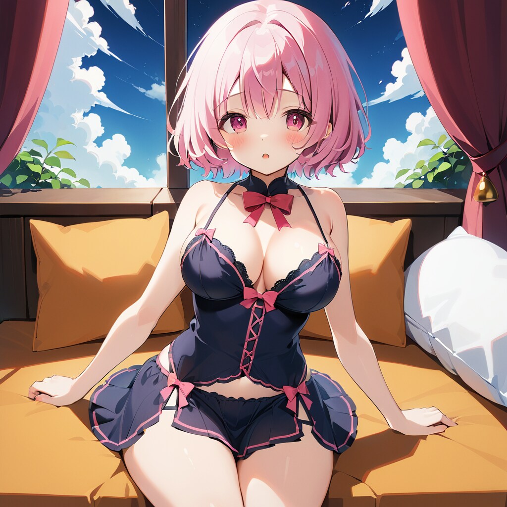看板娘：マナ・テティス　魔女と寝巻き風下着版