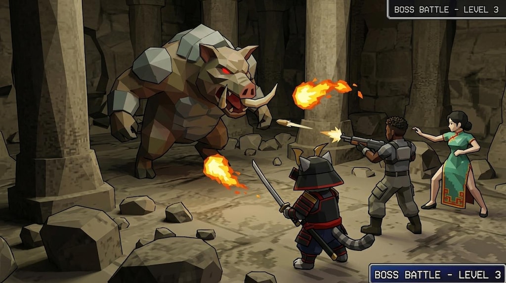 ピッグボスとの戦闘