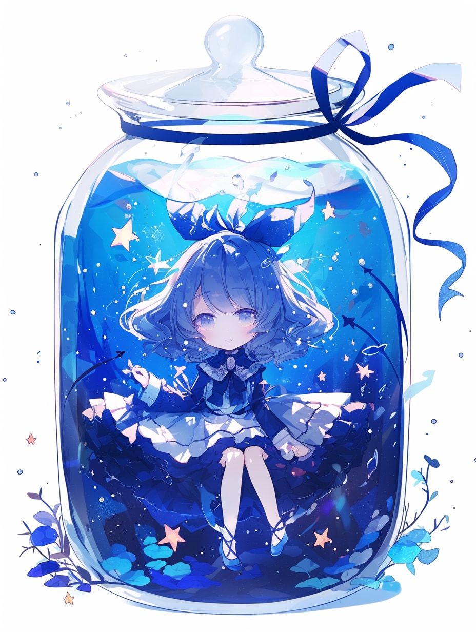 「瓶詰の少女」蒼06 | の人気AIイラスト・グラビア