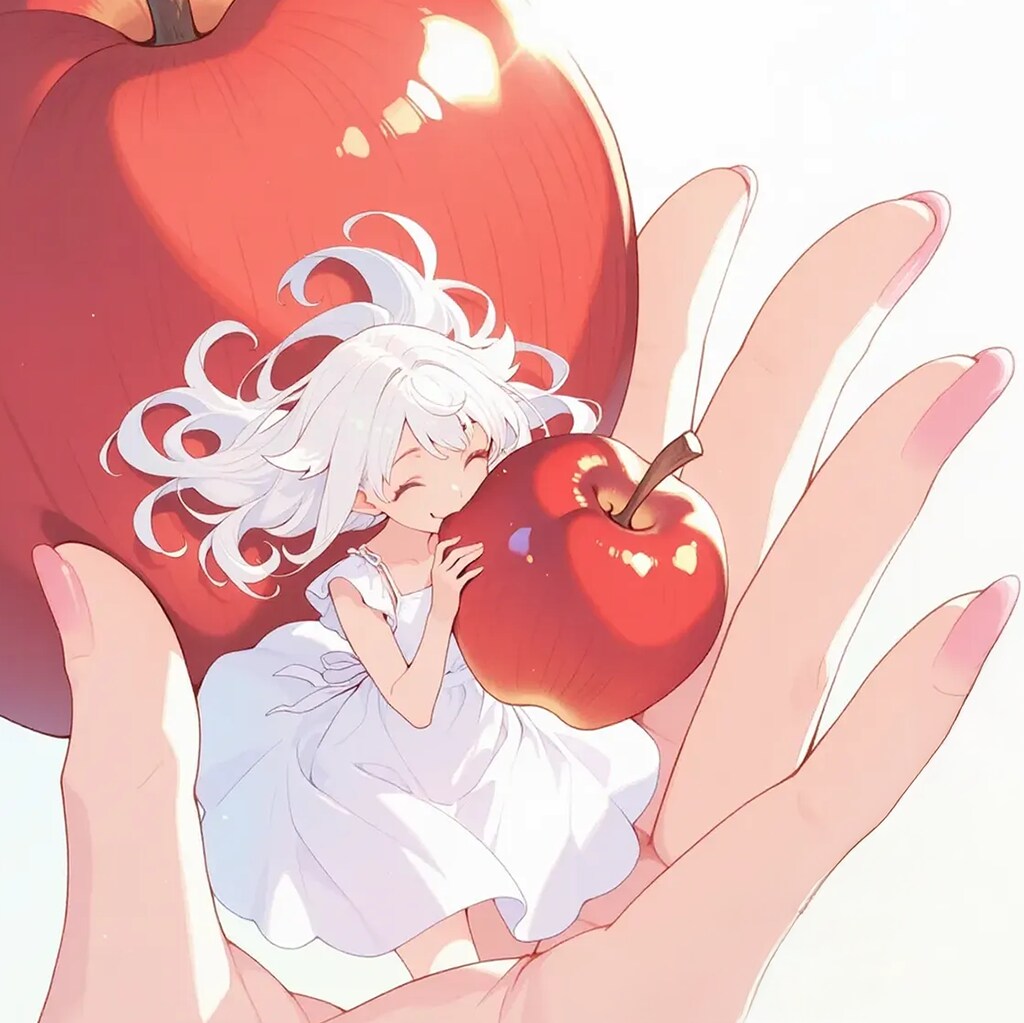 親指少女にリンゴをあげる | の人気AIイラスト・グラビア