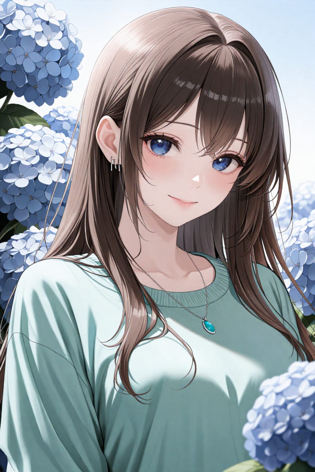 紫陽花と…