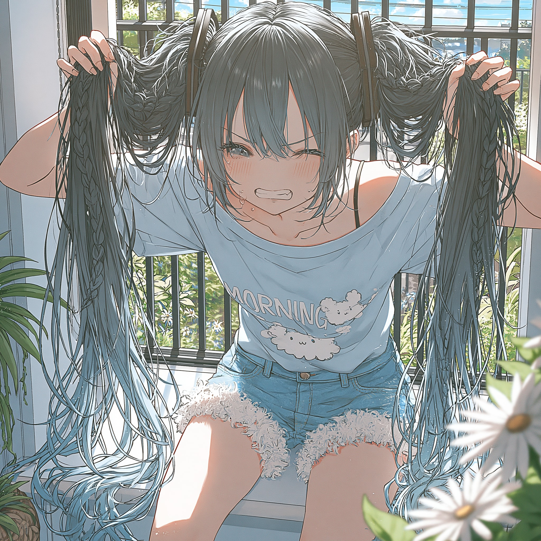髪がまとまらない朝 | の人気AIイラスト・グラビア