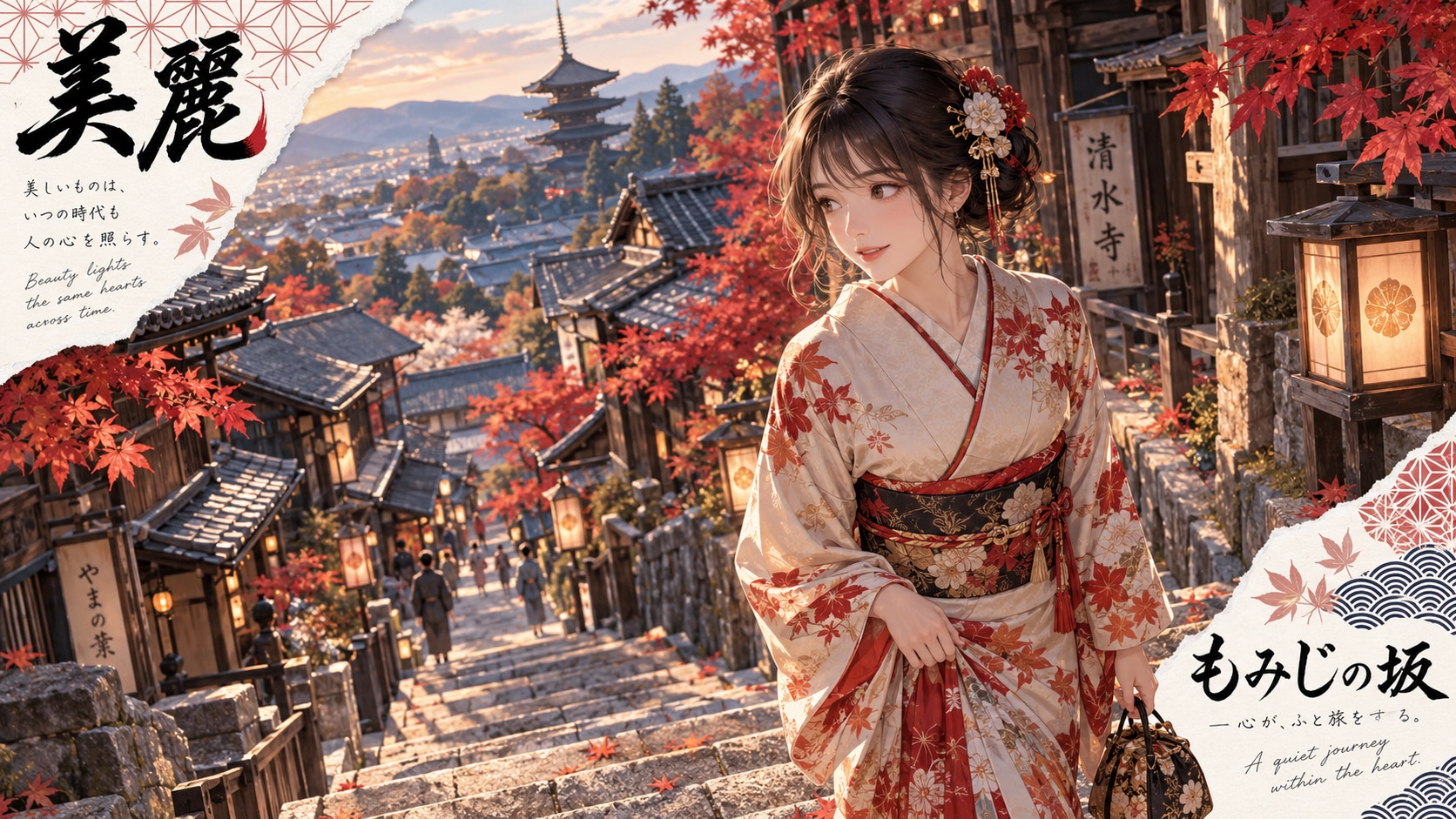 Momiji no Saka — A Quiet Journey Within the Heart  Beauty lights the same hearts across time.  Along | の人気AIイラスト・グラビア
