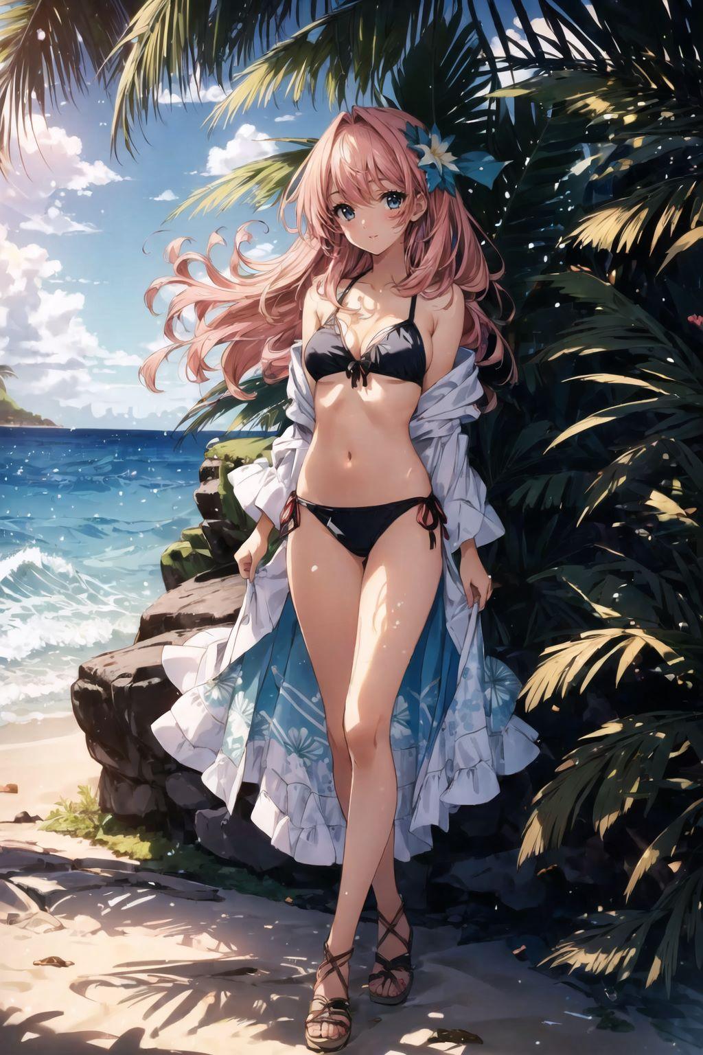 夏のビーチ少女