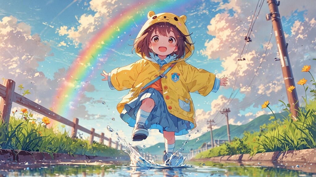 ぴょんってしたら、空が笑った
