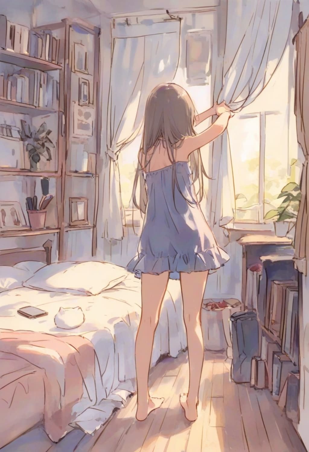少女の部屋(水彩タッチ)(172)