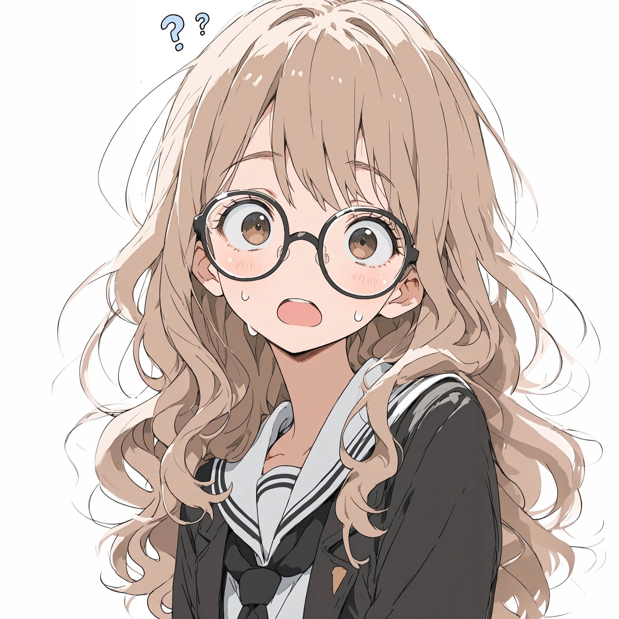 【HARPYちゃん】鼻がないけど眼鏡っ子属性付けてみた「え？え？」 | の人気AIイラスト・グラビア