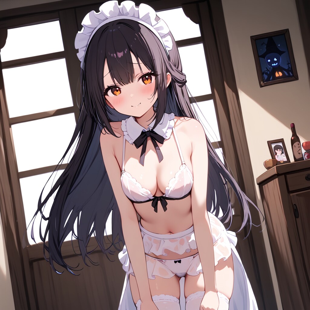 下着姿のメイドさん