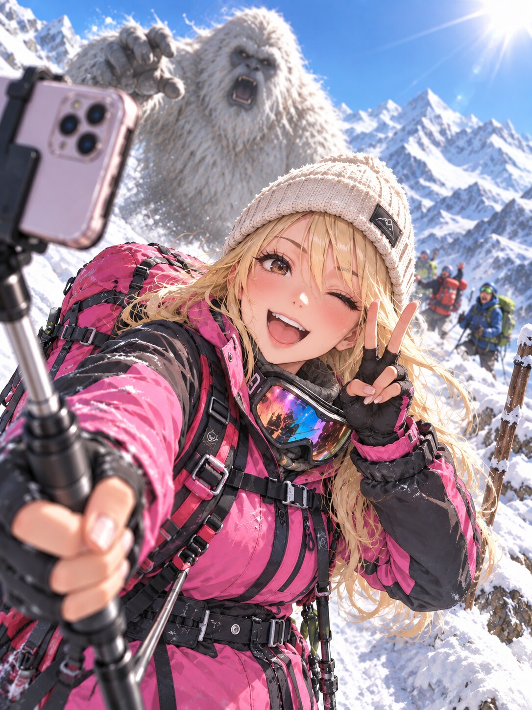 ギャル登山家VS雪男 | の人気AIイラスト・グラビア