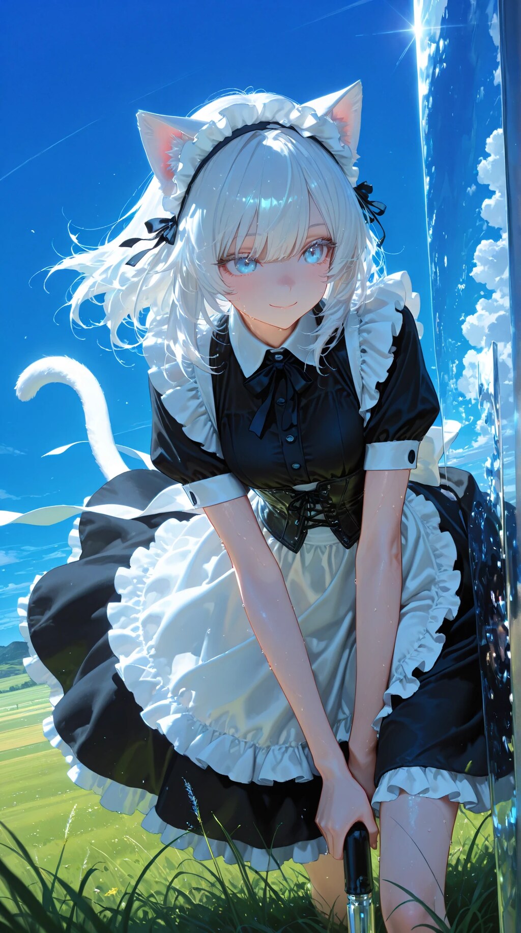 なんか水出たにゃ！