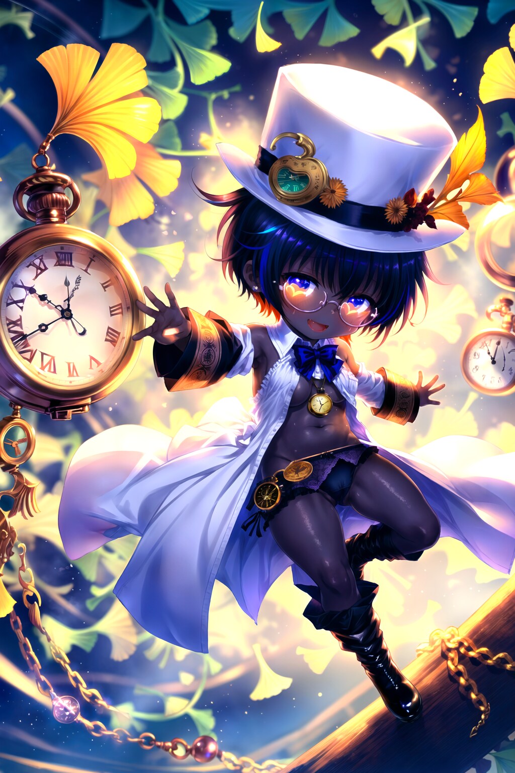 褐色ボーイッシュ眼鏡怪盗