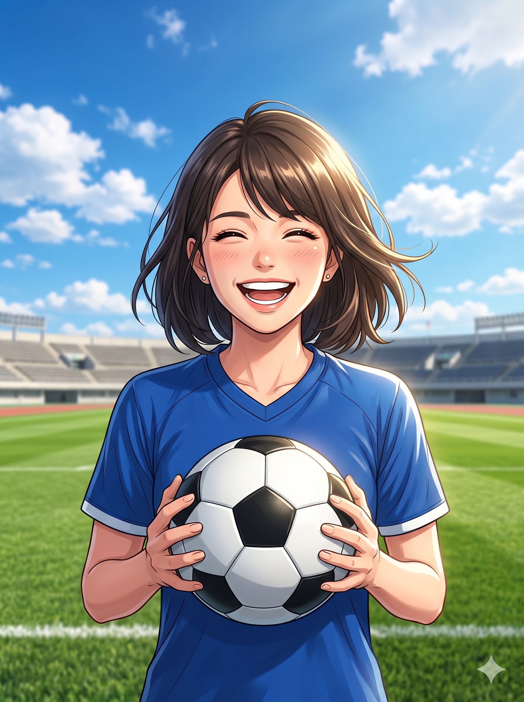 サッカーの女性