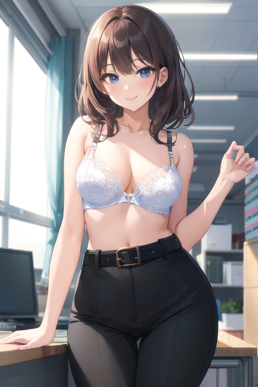 ブラ姿のOL
