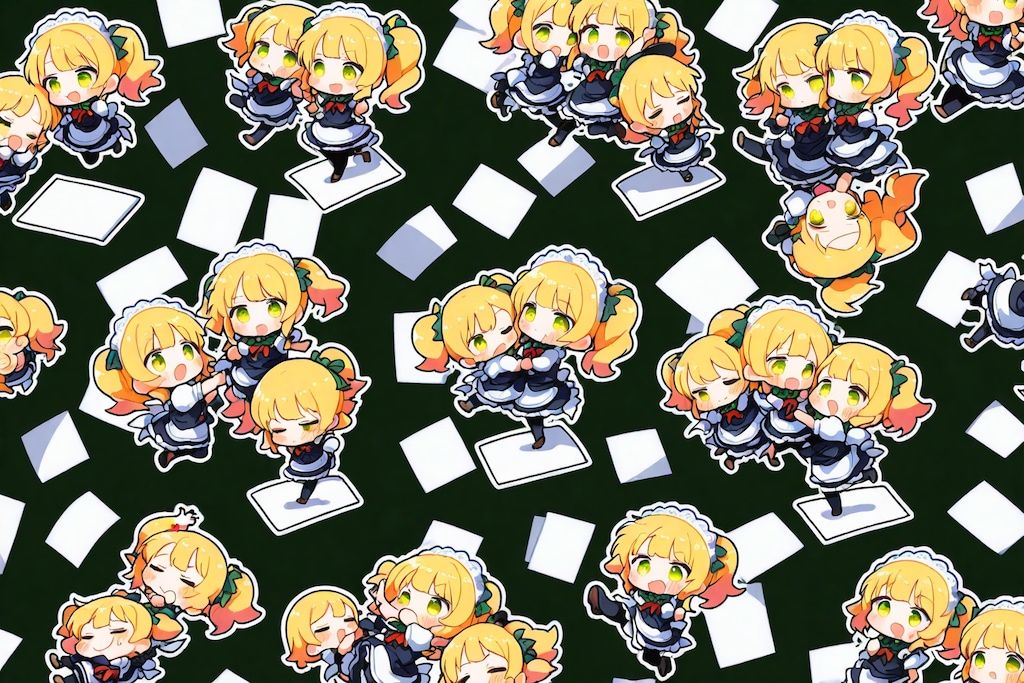 紙の上で踊る人々