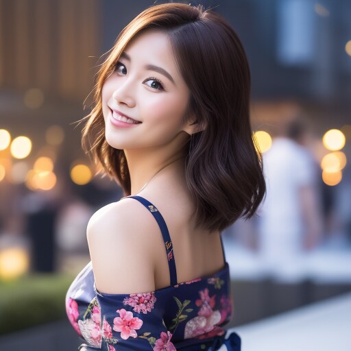 振り向き美女