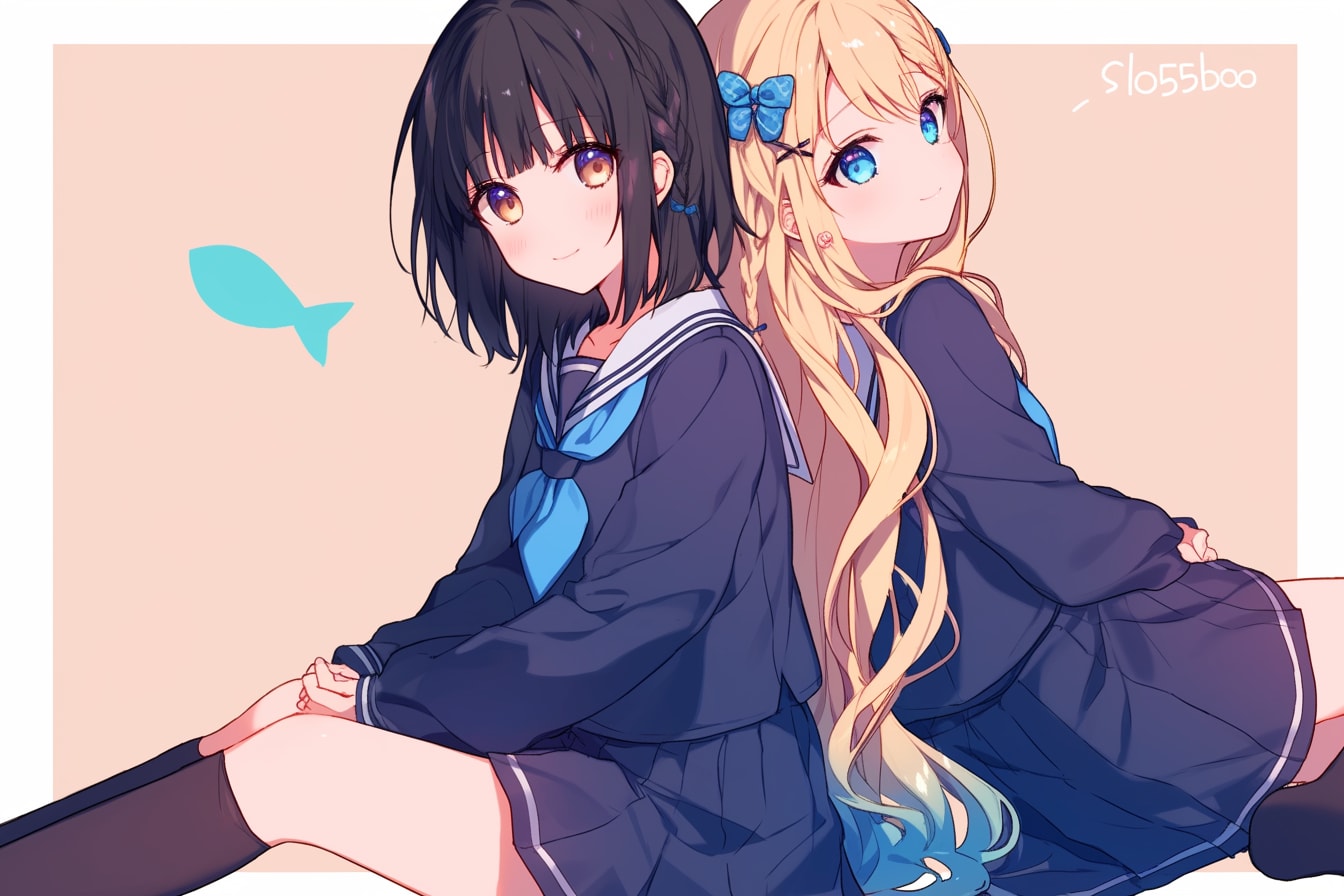 二人のJK281 | の人気AIイラスト・グラビア