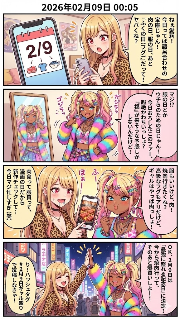 お肉も服も「福」も全部盛り！　毎日漫画0時 | の人気AIイラスト・グラビア