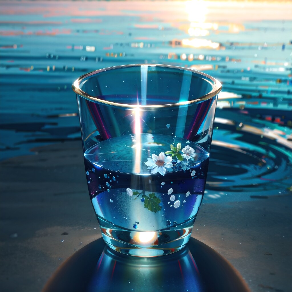 グラスと水
