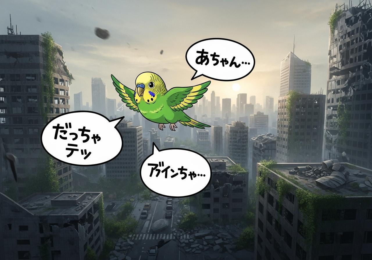 終末の世界でインコさんが何か喋ってる | の人気AIイラスト・グラビア