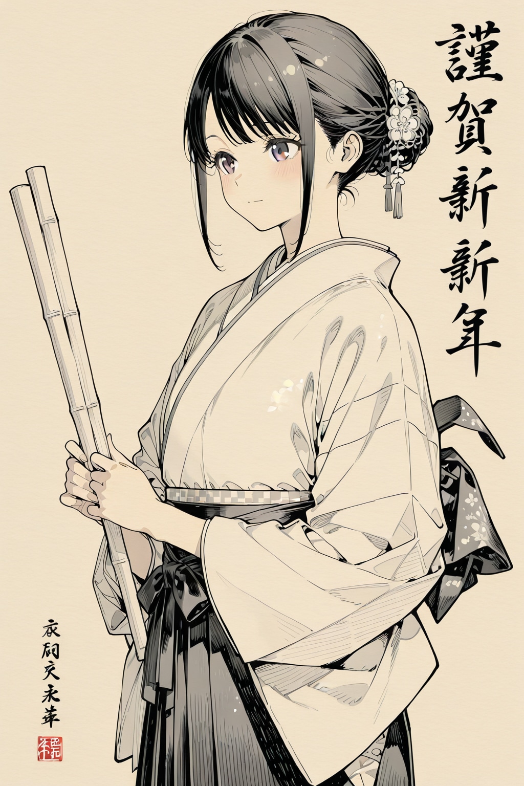 日本画で「遠野の河童」