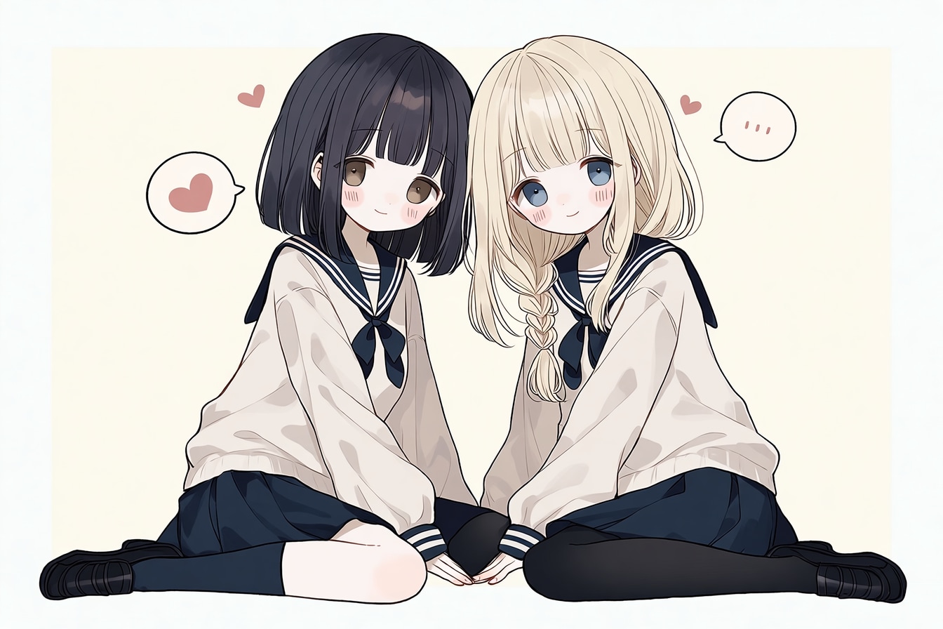 二人のJK303 | の人気AIイラスト・グラビア